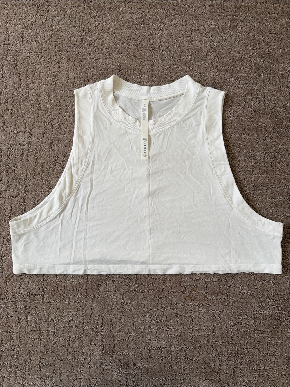 lululemon athletica White Cropped Muscle Tank Top